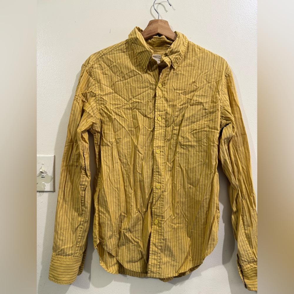 Band Of Outsiders Yellow Pinstripe Button-Down Shirt